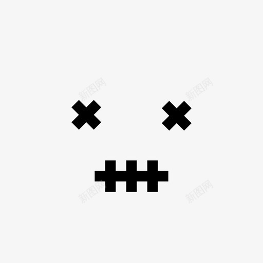 死亡表情符号几何图形图标svg_新图网 https://ixintu.com 几何图形 拉链 死亡 笑脸 表情符号 表情符号几何透明