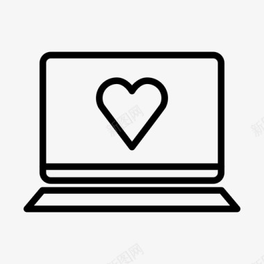 笔记本电脑心脏设备爱图标图标