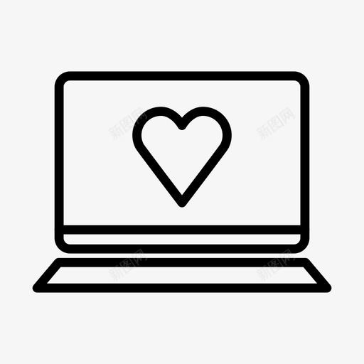笔记本电脑心脏设备爱图标svg_新图网 https://ixintu.com 屏幕 爱 笔记本电脑心脏 设备