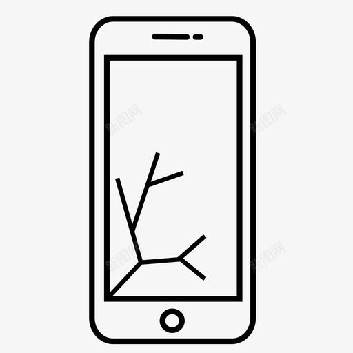 坏了的iphone坏了的屏幕图标svg_新图网 https://ixintu.com 坏了的 坏了的iphone 坏了的技术 屏幕 智能手机