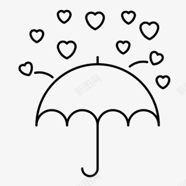 下雨的心爱浪漫图标图标