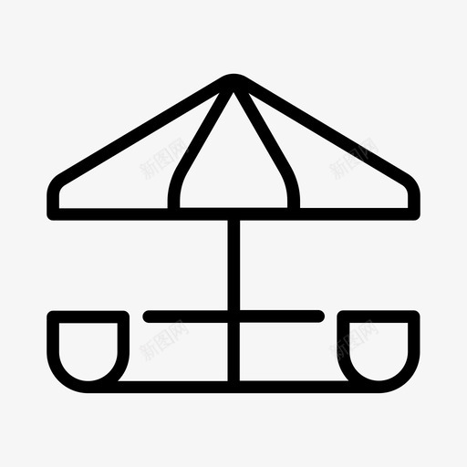 露台野餐桌长廊图标svg_新图网 https://ixintu.com 杂项 海滨 野餐桌 长廊 雨伞 露台