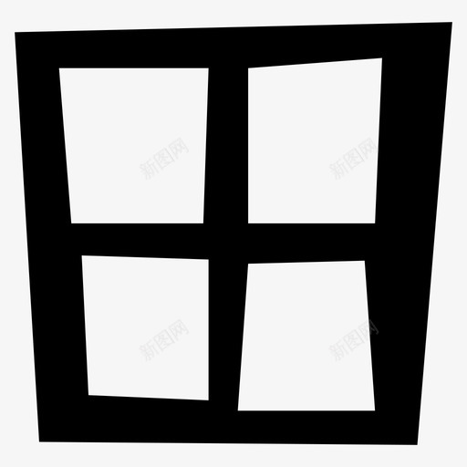 窗户玻璃面板图标svg_新图网 https://ixintu.com 墙壁 玻璃 窗户 面板