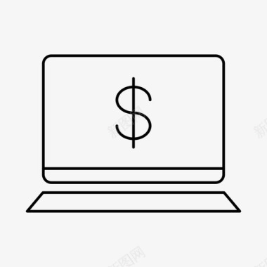 笔记本电脑钱设备金融图标图标