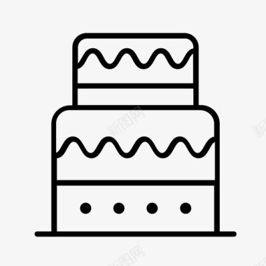 生日蛋糕庆典婚礼蛋糕图标图标
