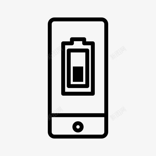 iphone电池充电充电设备图标svg_新图网 https://ixintu.com iphone电池充电 充电 屏幕 设备