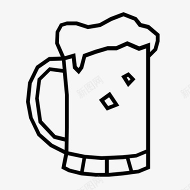 几何啤酒酒精饮料图标图标