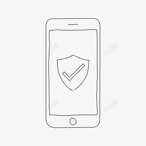 iphone盾设备保护图标svg_新图网 https://ixintu.com iphone盾 保护 屏幕 设备