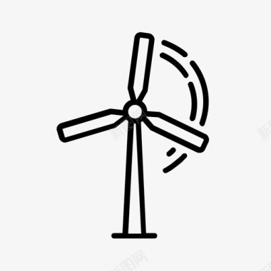 风力涡轮机绿色能源可再生能源图标图标