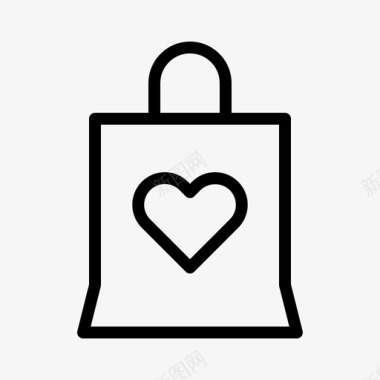 购物袋爱情图标图标