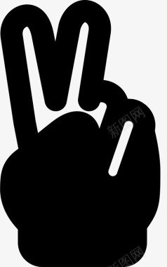 和平手势手指手图标图标