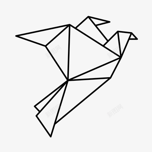 鸟动物苍蝇图标svg_新图网 https://ixintu.com 动物 折叠 折纸 折纸鸟 纸 苍蝇 鸟