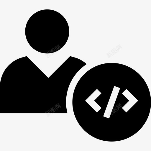 开发人员帐户代码图标svg_新图网 https://ixintu.com 代码 信息 客户 帐户 开发人员 编码 网页设计开发标志符号