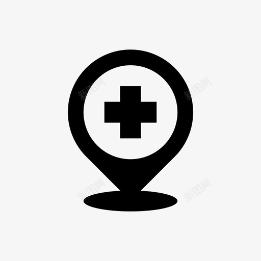 医院地图标识健康位置svg_新图网 https://ixintu.com 位置 健康 医疗填充 医院地图标识 药品