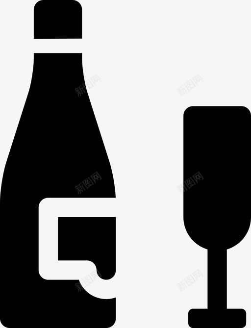 酒饮料瓶子图标svg_新图网 https://ixintu.com 玻璃杯 瓶子 装满的饮料 酒 饮料
