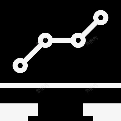 折线图增加监视器图标svg_新图网 https://ixintu.com 增加 屏幕 折线图 演示 监视器 网页设计开发图示符