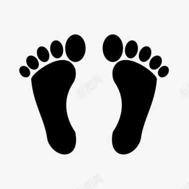 脚印人类脚印雪图标图标