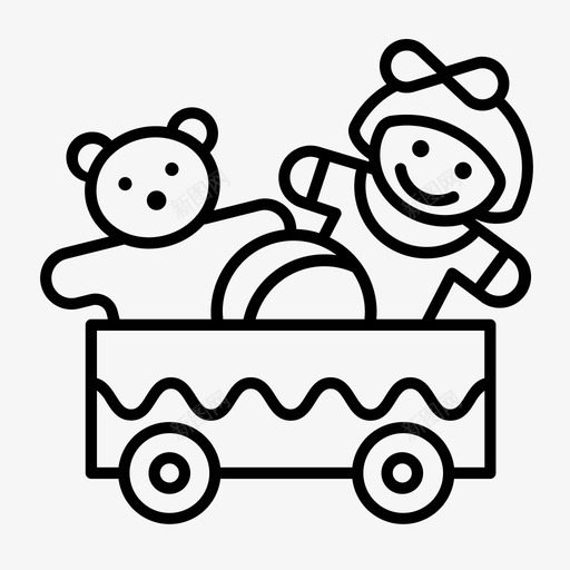 玩具孩子洋娃娃图标svg_新图网 https://ixintu.com 孩子 幼儿园 泰迪熊 洋娃娃 火车 玩具