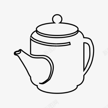 茶壶粘土绿色图标图标