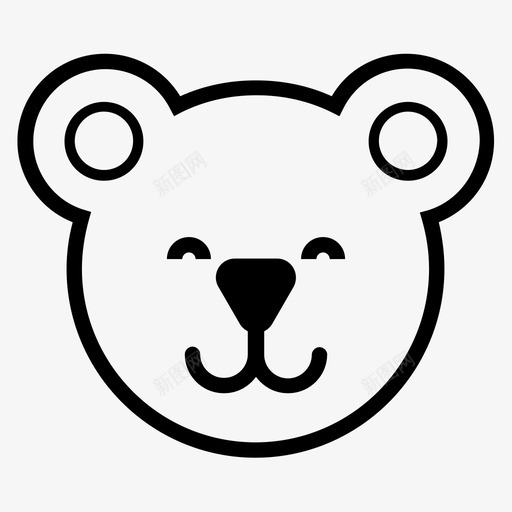 熊动物熊脸图标svg_新图网 https://ixintu.com 动物 北极熊 泰迪熊 熊 熊脸 白熊