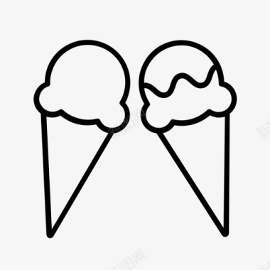 冰淇淋筒日期冰淇淋图标图标
