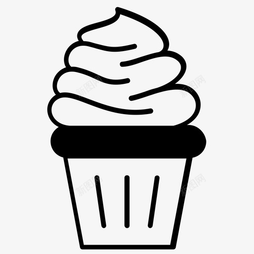 纸杯蛋糕饼干蛋糕图标svg_新图网 https://ixintu.com 奶油 杯子蛋糕 纸杯蛋糕 蛋糕 食物 饼干