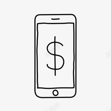 iphone货币设备手绘图标图标