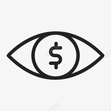 金融观察美元眼睛图标图标