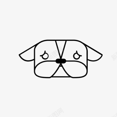 悲伤的法语狗表情符号图标图标