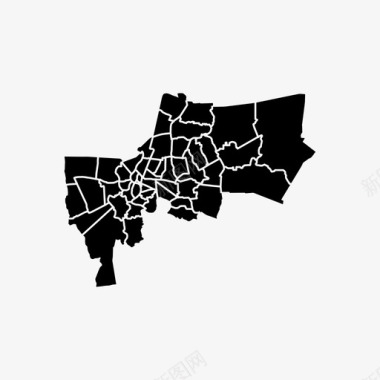 曼谷行政区城市地图泰国图标图标