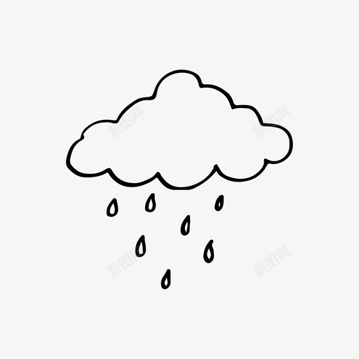 云插图雨图标svg_新图网 https://ixintu.com 云 天气 插图 雨 雨云