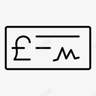 支票货币英镑图标图标