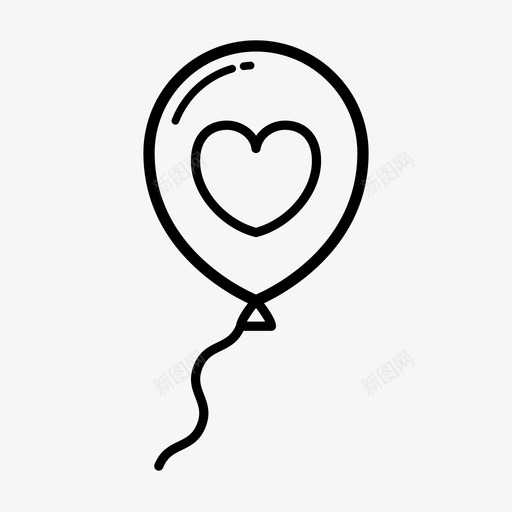 一个气球驴孔心图标svg_新图网 https://ixintu.com 一个气球 心 生活 电子游戏 驴孔