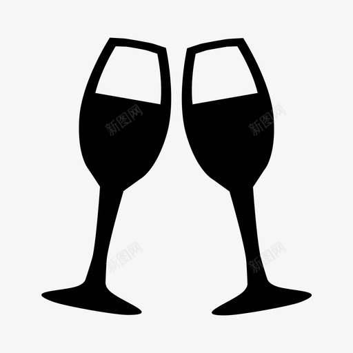 饮料庆祝香槟图标svg_新图网 https://ixintu.com 婚礼 庆祝 心 情人节收藏 爱情 玻璃杯 葡萄酒 饮料 香槟