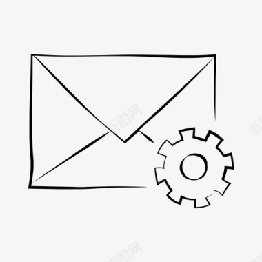 信封电子邮件齿轮图标图标