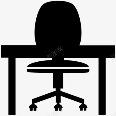 办公桌椅子电脑桌图标图标
