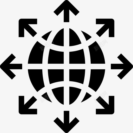网络全球互联网图标svg_新图网 https://ixintu.com 互联网 全球 共享 网络 网页设计开发字形