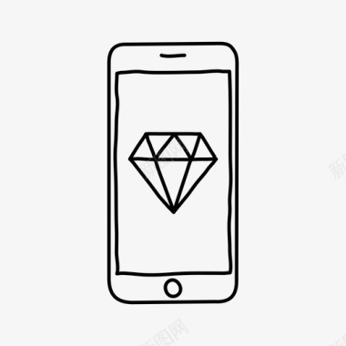 iphone钻石设备珠宝图标图标