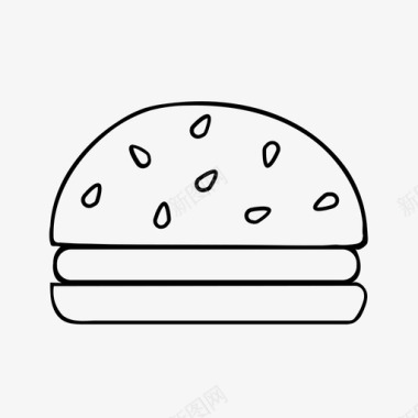 汉堡快餐素描图标图标