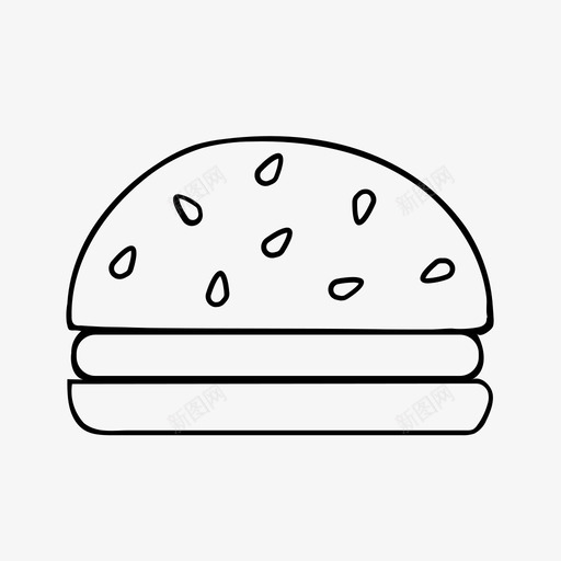 汉堡快餐素描图标svg_新图网 https://ixintu.com 快餐 汉堡 汉堡素描 素描