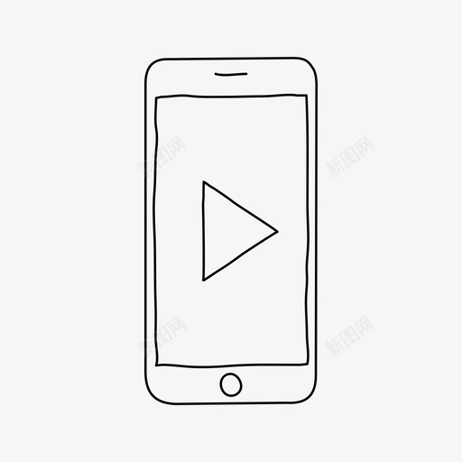 iphone播放按钮设备媒体图标svg_新图网 https://ixintu.com iphone播放按钮 媒体 屏幕 设备