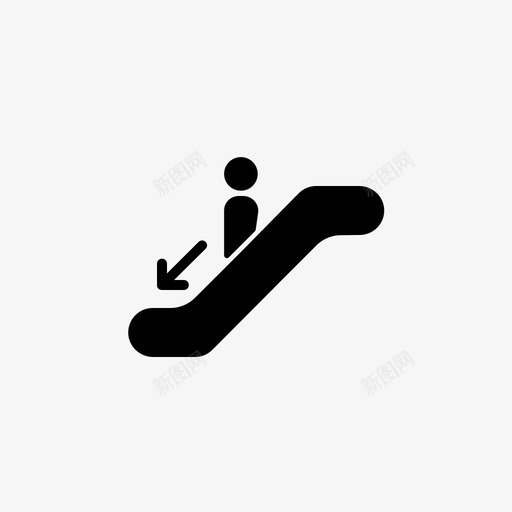 自动扶梯下降楼下机场标志图标svg_新图网 https://ixintu.com 机场标志 楼下 自动扶梯下降
