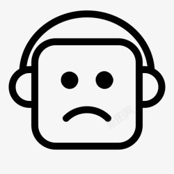 悲伤背景音乐悲伤表情符号脸图标高清图片