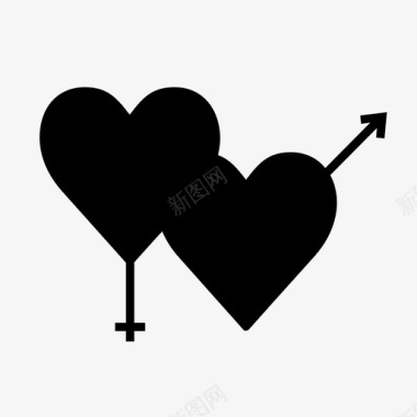 性别之心爱情情人节图标图标