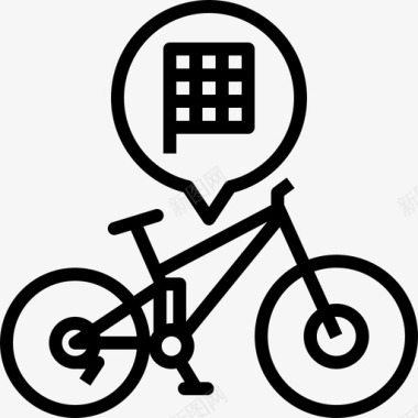 自由行自行车赛自行车手旗子图标图标