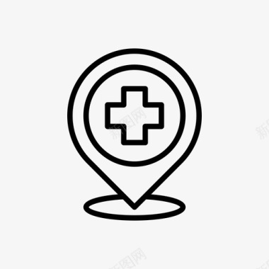 医院地图标识十字健康图标