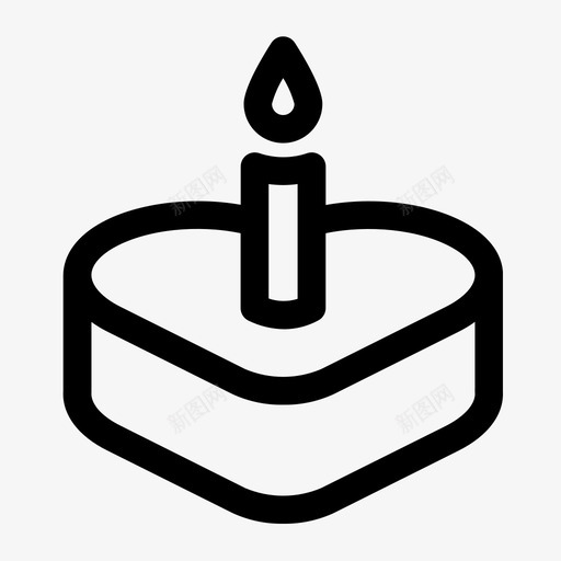 心形蛋糕蜡烛爱情图标svg_新图网 https://ixintu.com 心形蛋糕 情人节 爱情 蜡烛