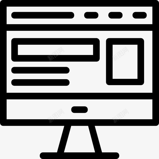 线框液晶显示器显示器图标svg_新图网 https://ixintu.com 搜索引擎优化和营销 显示器 模板 液晶显示器 线框 网页设计