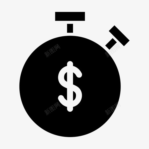 美元货币秒表图标svg_新图网 https://ixintu.com 生意 秒表 美元 货币