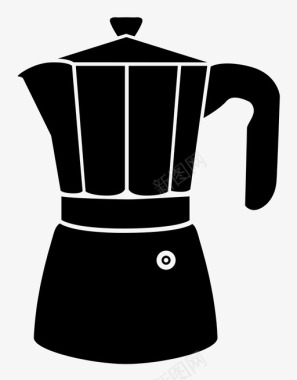 莫卡壶酿酒器咖啡机图标图标